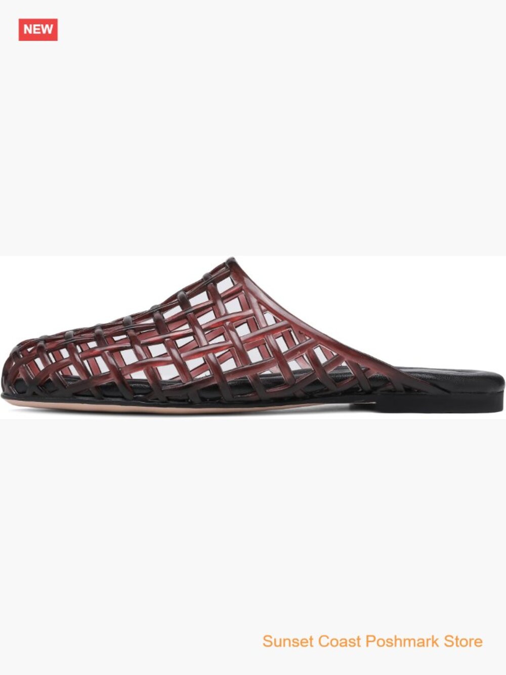 Clear Jelly Mesh Slides Closed Toe Slip On Sandals Waterproof